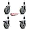 Service Caster 5'' Gray Poly Wheel Swivel 1-3/8'' Expanding Stem Caster Set 2 Brakes, 4PK SCC-EX20S514-PPUB-2-PLB-2-138 - alternate 5